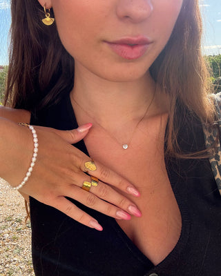 Wide Texture Ring 18K Guldpläterad