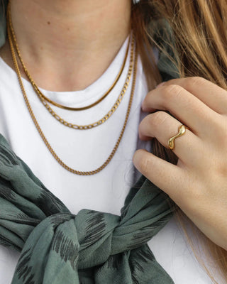 Wave Deluxe Ring 18K Guldpläterad