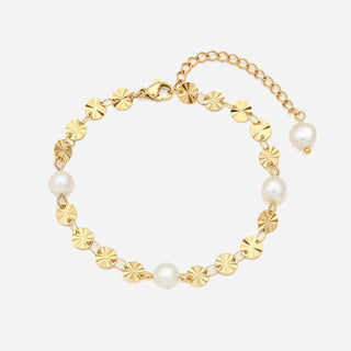 Sunburst Sötvattenspärla Armband 18K Guldpläterad