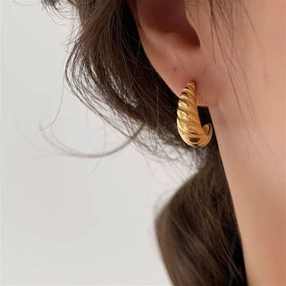 Classic Twisted Dome Hoops 18K Guldpläterad