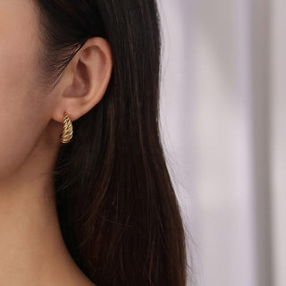 Classic Twisted Dome Hoops 18K Guldpläterad