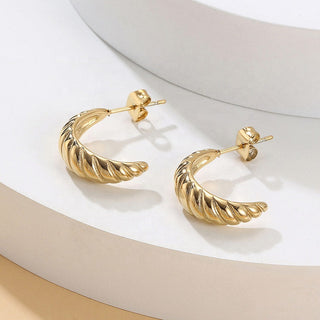 Classic Twisted Dome Hoops 18K Guldpläterad
