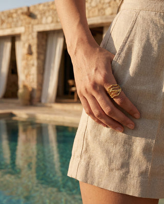 Unika Ring 925 Silver 18K Guldpläterat