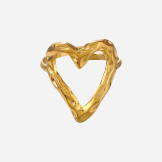 Hamrad Heart Ring 18K Guldpläterat