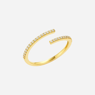 Glittrande Classic Zirconia Ring 18K Guldpläterat