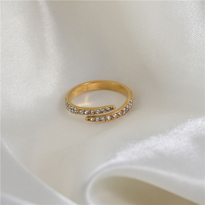 Rhinestone Ring 18K Guldpläterad