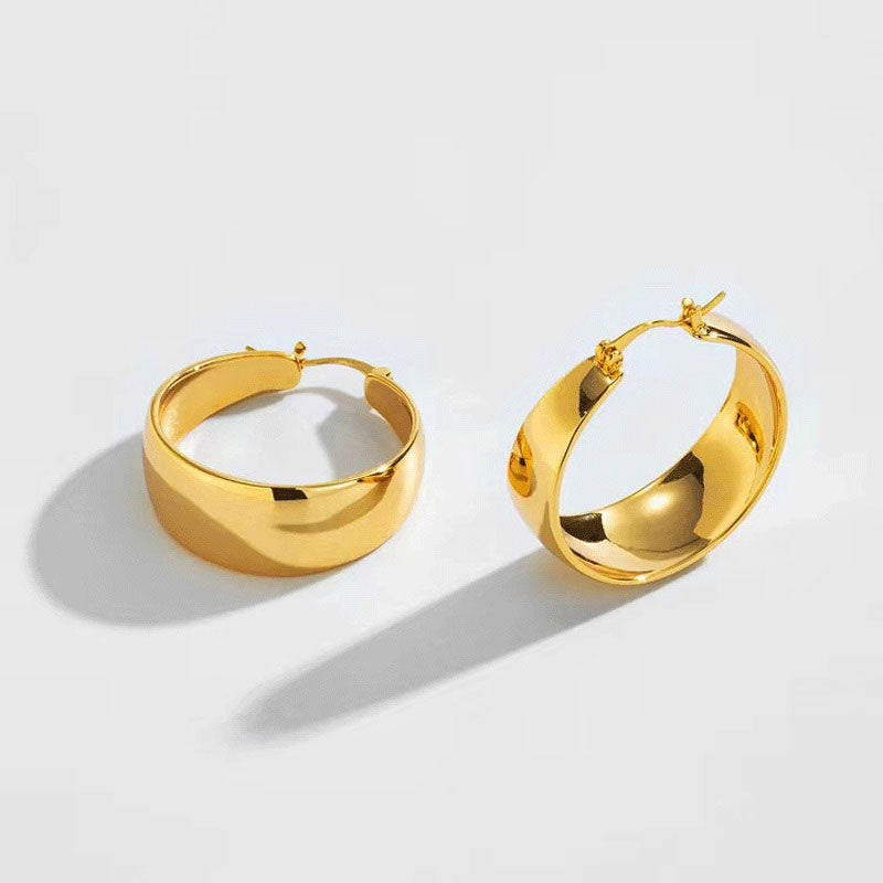 Classic Gold Hoops 18K Guldpläterad