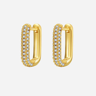Rectangle Zirconia White Örhängen 18K Guldpläterad