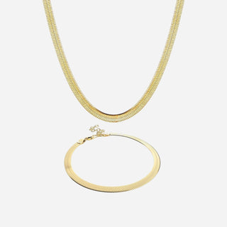 Snake Choker + Armband Smyckesset 18K Guldpläterat