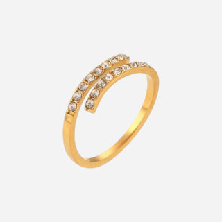 Rhinestone Layer Ring 18K Guldpläterat