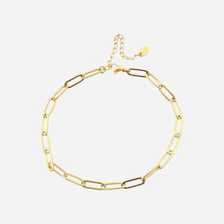 Paperclip Ankelkedja 18K Guldpläterat 4mm