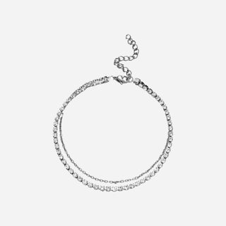 Crystal Zirconia Ankelkedja 3mm