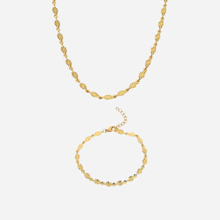 Sunburst Choker + Armband Smyckesset 18K Guldpläterat