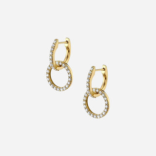 Zirconia Double Huggies Hoops 18K Guldpläterat