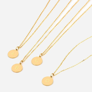 Round Bokstäv Halsband 18K Guldpläterad