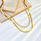 Flat Snake Choker + Pearl Smyckesset 18K Guldpläterad