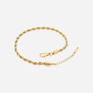 Rope Ankelkedja 18K Guldpläterat 4mm