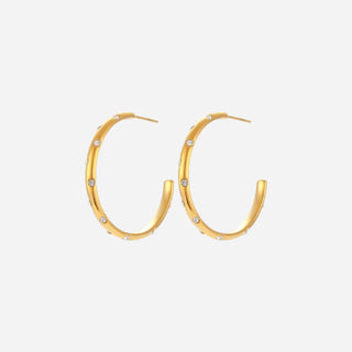 Elegant Zirconia Hoops 18K Guldpläterat