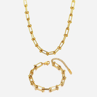Rock Chain Smyckesset 18K Guldpläterad