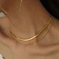 Flat Snake Layer Choker Smyckesset 18K Guldpläterad