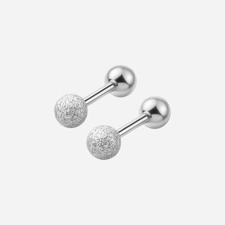 Small Frosted Beads Stiftörhängen 925 Silver