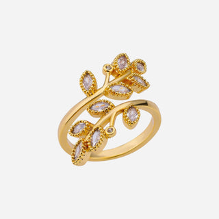 Cute Zirconia Ring 18K Guldpläterat