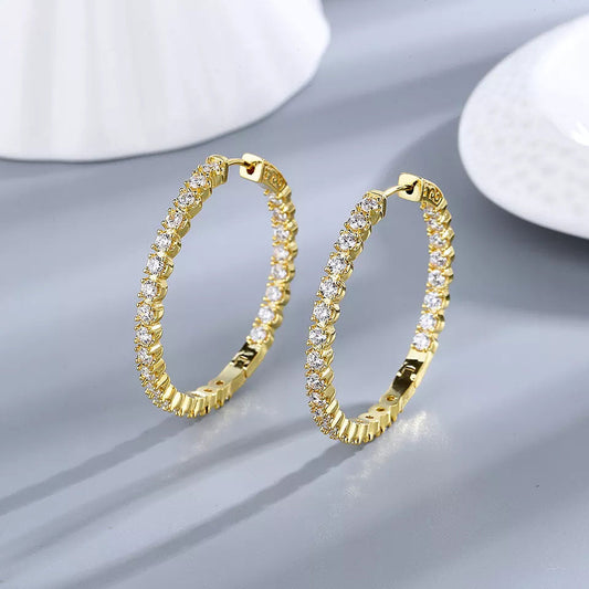 Zirconia Circle Hoops 18K Guldpläterad