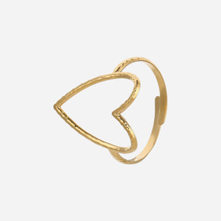 Big Heart Ring 18K Guldpläterat