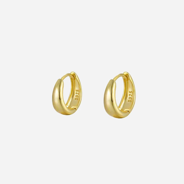 Small Minimalist Hoops 925 Silver 18K Guldpläterad