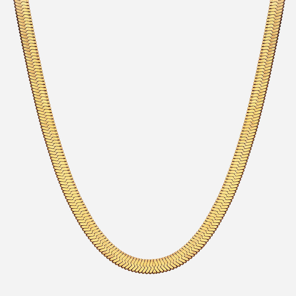 Flat Snake Choker 18K Guldpläterad 3mm