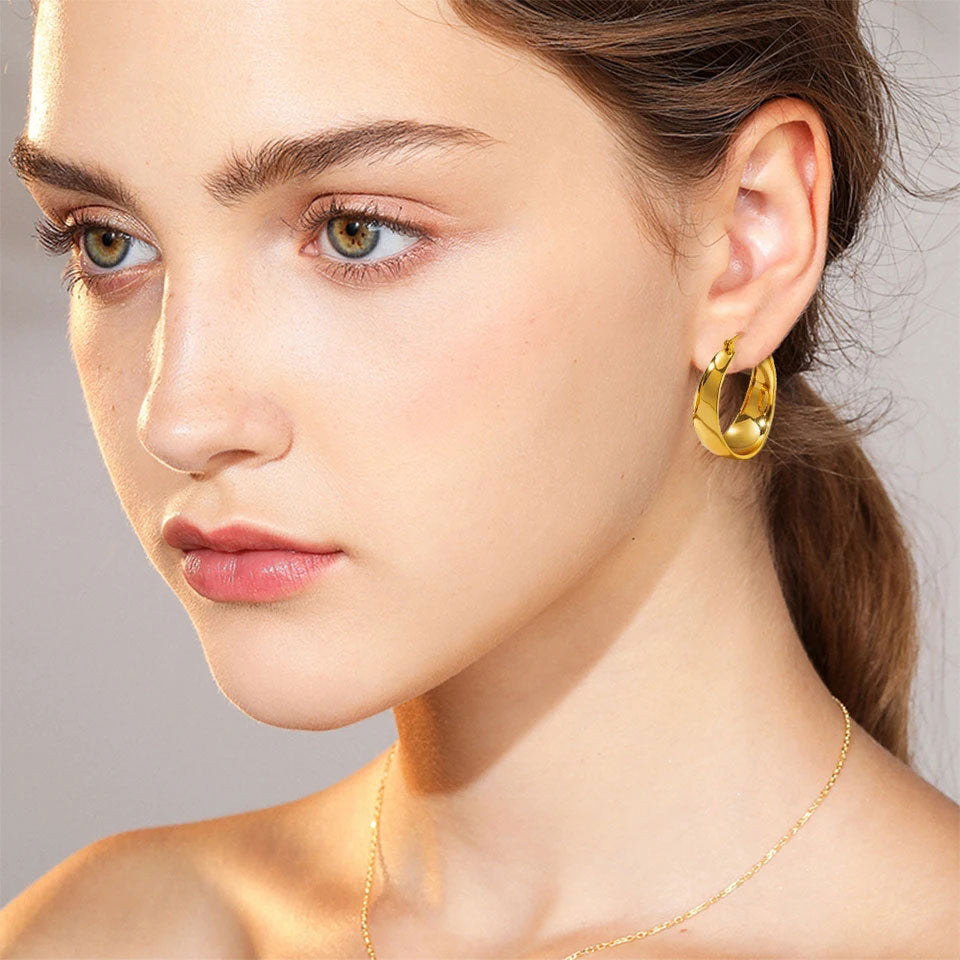 Classic Gold Hoops 18K Guldpläterad