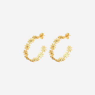 Flower Hoops 18K Guldpläterat