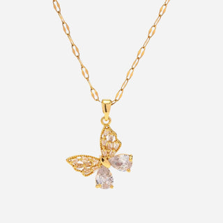 Zirconia Butterfly Halsband 18K Guldpläterat