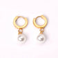 Classic Pearl Hoops 18K Guldpläterad