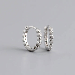 Mini Zirconia Crystal Örhängen 925 Silver