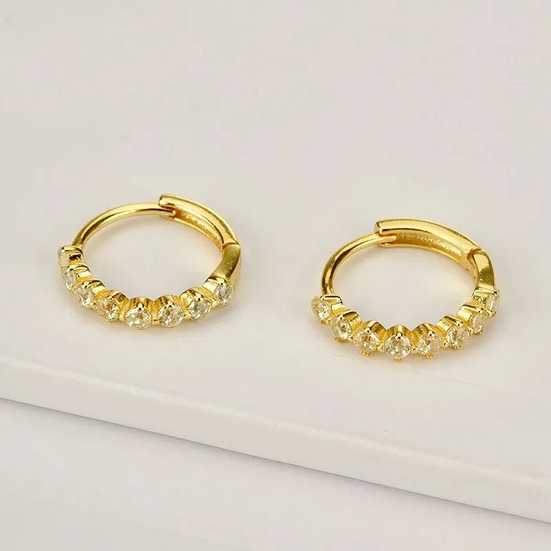 Mini Zirconia Chic Hoops 18K Guldpläterad