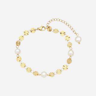 Sunburst Sötvattenspärla Armband 18K Guldpläterat