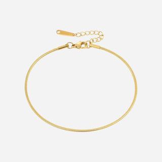 Round Snake Ankelkedja 18K Guldpläterat 1.5mm