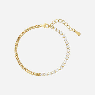 Panzer Tennis Armband 18K Guldpläterat 3mm