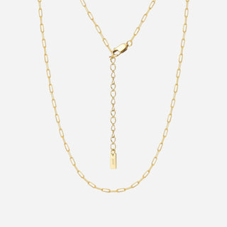 Small Paper Halsband 925 Silver 18K Guldpläterat 1.5mm