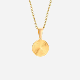 Round Sunburst Halsband 18K Guldpläterad