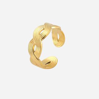 Braided Texture Ring 18K Guldpläterat