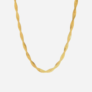 Twisted Flat Snake Choker 18K Guldpläterat 4mm