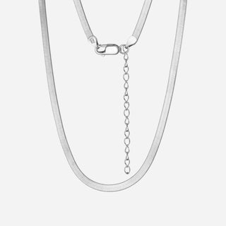 Flat Snake Halsband 925 Silver 4mm