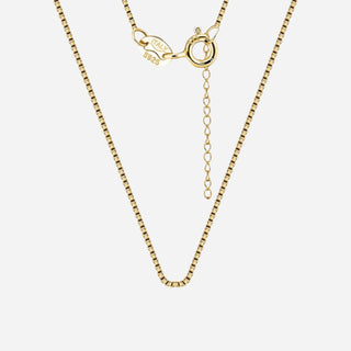 Box Chain Halsband 925 Silver 18K Guldpläterat 1.5mm