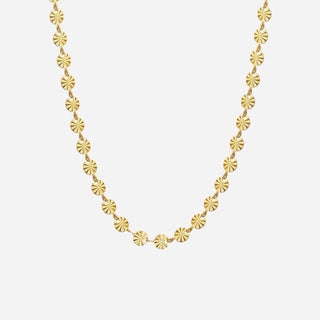 Round Sunburst Choker 18K Guldpläterat 4mm