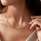 Box Chain Halsband 925 Silver 18K Guldpläterad 1.5mm