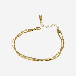 Flat Snake Layer Armband 18K Guldpläterat 4mm