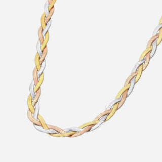 Triple Twisted Snake Choker 18K Rosa/Guldpläterat 7mm