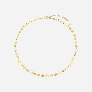 Sunburst Sötvattenspärla Halsband 18K Guldpläterat